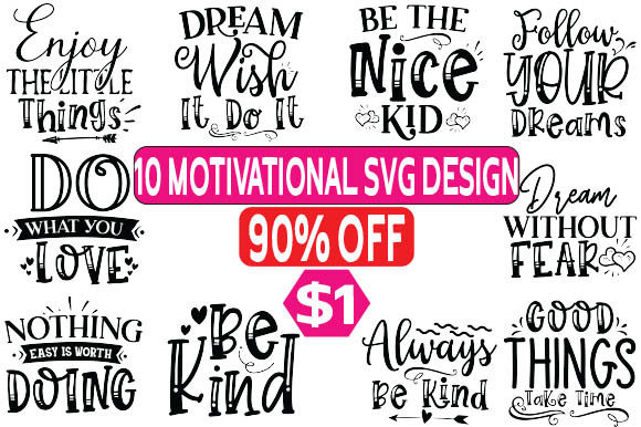 10 Motivational SVG T Shirt Design