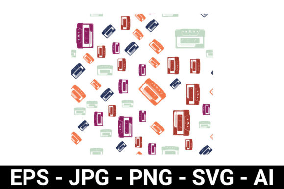 Cassette Retro Seamless Pattern