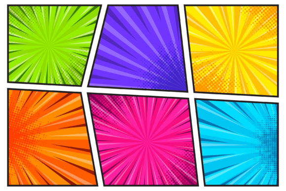 Colorful Comic Frame Background Retro