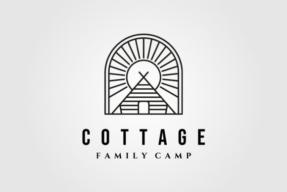 Cottage Retro Logo Vintage Vector