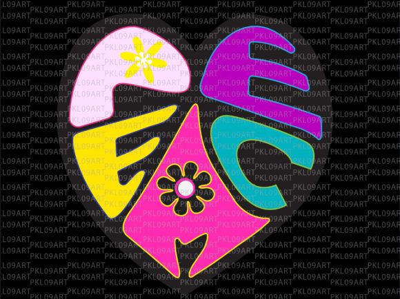 Groovy Retro Hippie Peace Heart