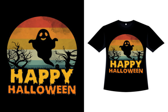 Happy Halloween Retro Color T-shirt Art