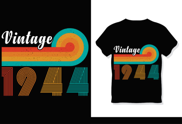 Retro Vintage 1944 T-Shirt Design