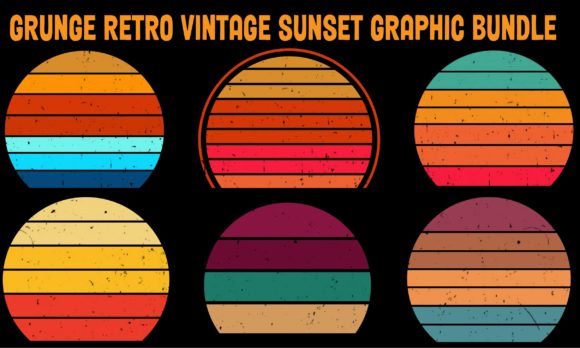 Retro Vintage Sunset Bundle 4