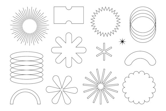 Trendy Retro Abstract Line Minimal Art