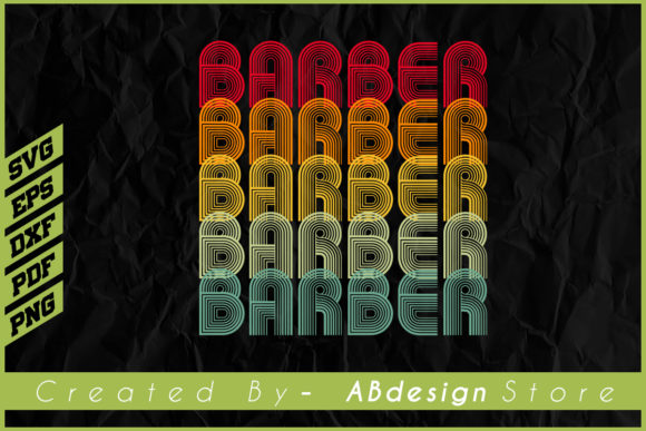 Vintage Retro Barber Sublimation Design