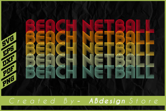 Vintage Retro Beach Netball Design