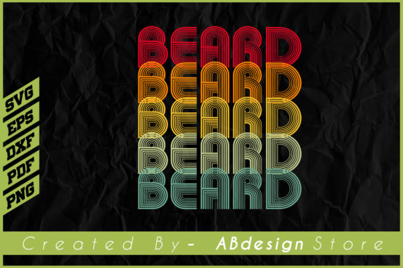 Vintage Retro Beard Sublimation Design
