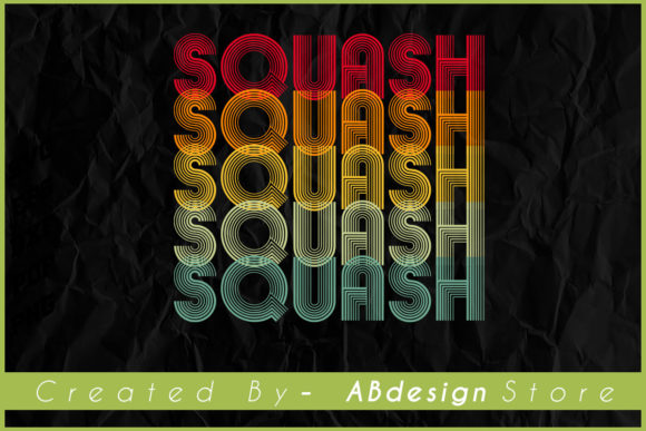 Vintage Retro Squash Sublimation Design