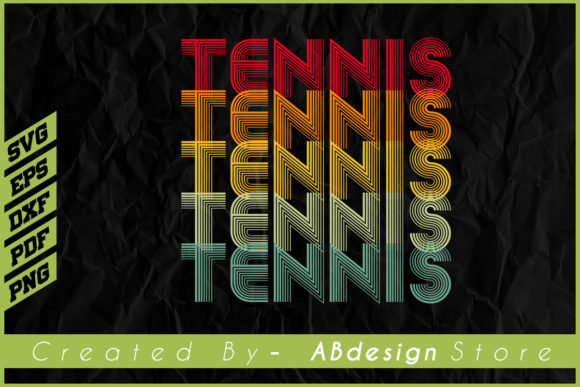Vintage Retro Tennis Sublimation Design